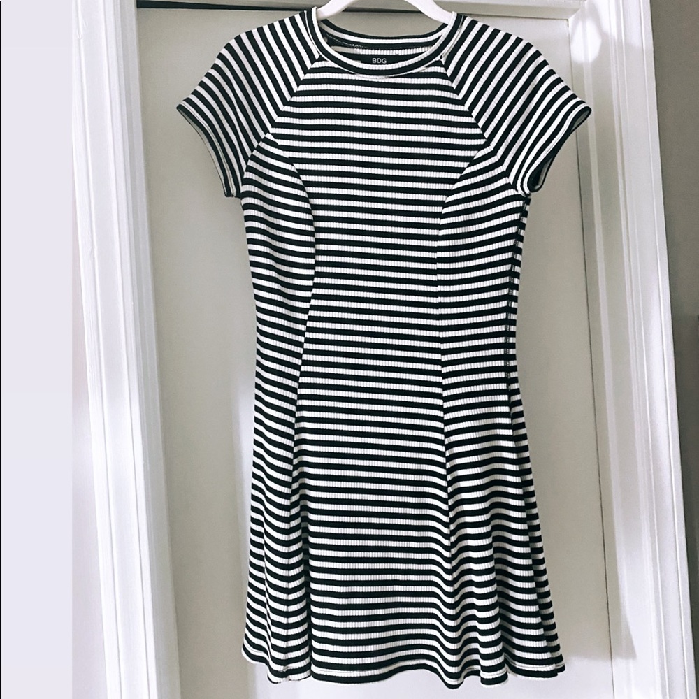 Urban Outfitters flirty black & white striped minidress